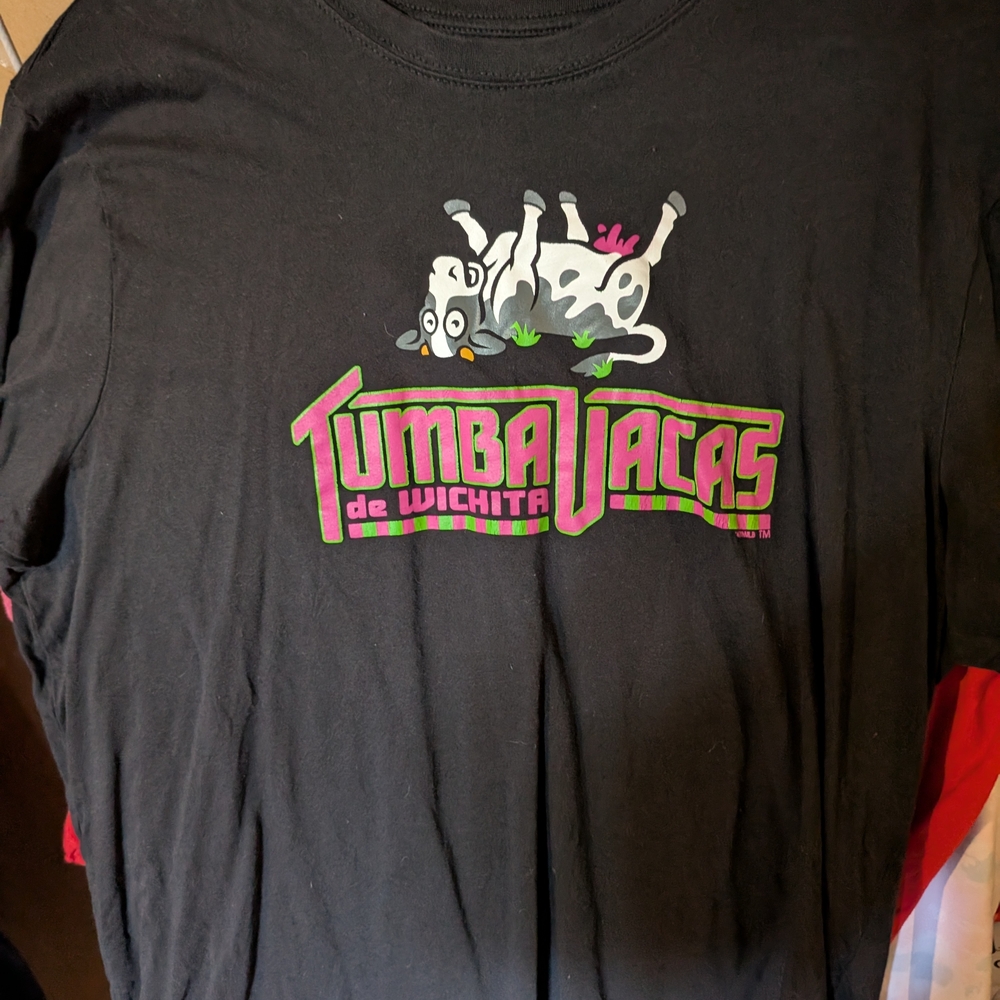Black T-Shirt with Tumba Vacas Graphic